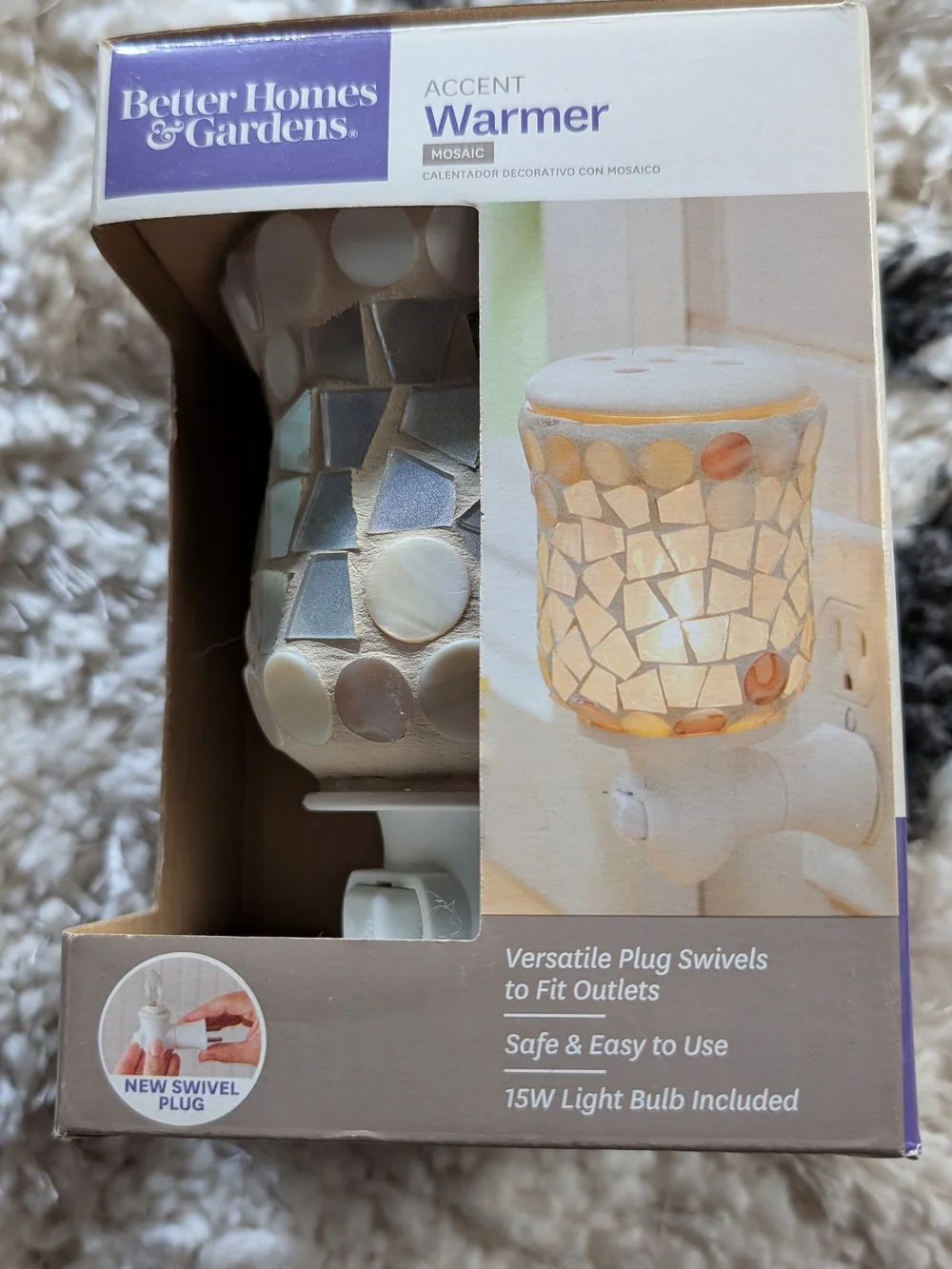 Better Homes And Gardens Mosaic Accent Warmer in Iridescent Cream and Pearl